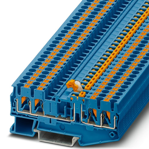PHOENIX CONTACT -  PT 2,5-QUATTRO-MT BU - Knife-disconnect terminal block