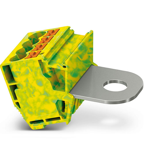 PHOENIX CONTACT - AGK PT 4X6/M10 GNYE - Pick-off terminal block