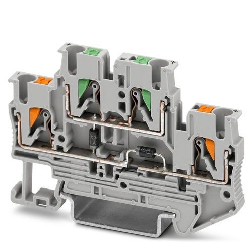 PHOENIX CONTACT - PTTB 2,5-2DIO/O-UL/UR-UL/U-OG/O-GN - Component terminal block