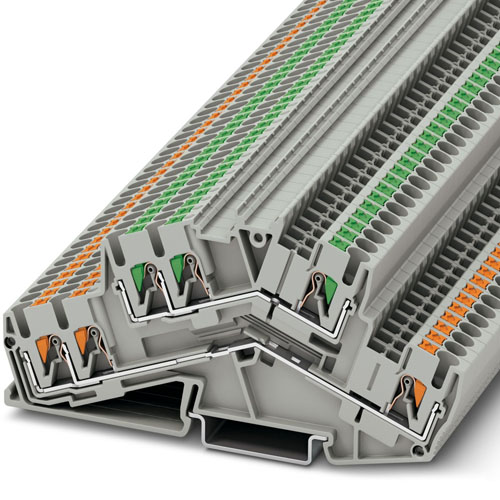 PHOENIX CONTACT - PTTBS 2,5-TWIN/U-OG/O-GN - Double-level terminal block